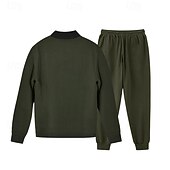 preiswerte einfache Trainingsanzüge-Herren Trainingsanzug Jogginganzug Sweatshirt mit durchgehendem Reißverschluss Marineblau Stehkragen Einfach 2 teilig Täglich Sport &amp; Outdoor Ferien Polyester Streetwear Basic Lässig Frühling &amp; Herbst