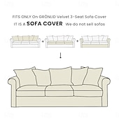 baratos Cobertura de Sofa-Capa de Sofá de Veludo de 3 Lugares Sólida Almofadada