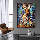 olcso Portrék-kézzel készített olajfestmény vászon fali művészet dekoráció figura absztrakt kés rajz színes tánc lakberendezéshez hengerelt keret nélküli feszítetlen festmény