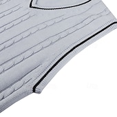 preiswerte Herrenpullover-Herren Pullunder Pullover Kleid Pullover Strickpullover Gerippt Gedrehtes Stricken Standard Strick Glatt V Ausschnitt warm halten Moderne zeitgenössische Freizeitskleidung Ausgehen Bekleidung Herbst