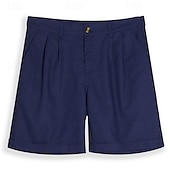 billiga Semester-Herr Shorts Linne Shorts Klänning Shorts Sommarshorts Beach Shorts Ficka Knappar Slät Komfort Andningsfunktion Kort Ledigt Dagligen Helgdag Mode Designer Vit Armégrön