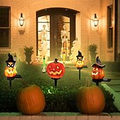olcso Halloween kellékvilágítás-halloween kültéri napelemes pumplin lámpák jack o lámpás modern udvarhoz műgyanta padlóbetét táj dekoráció hamis sütőtök fények