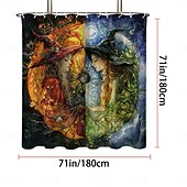 preiswerte Halloween Bad-Halloween-Duschvorhang, moderner, maschinenwaschbarer, wasserdichter Polyesterstoff zur Badezimmerdekoration, Badewanne mit 12 Haken