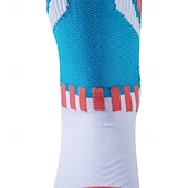 お買い得  メンズソックス-男性用 1ペア ソックス ランニングソックス カジュアルソックス ブルー グリーン カラー カラーブロック スポーツ 日常 バケーション ベーシック 普通の厚さ 春 秋 ファッション カジュアル