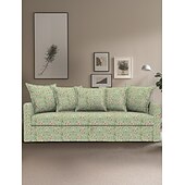 baratos Cobertura de Sofa-Capa de Sofá Floral 100% Algodão com Almofada de Algodão
