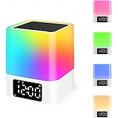 cheap Smart Lights-LED Smart Light Speaker with Alarm Clock, Wireless Bluetooth Multi-Color Bedside Lamp, 7-Color Changing, Timer Wake-Up Light, Perfect Christmas and Birthday Gift for Teenage Boys and Girls