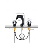 cheap Multi Holes-Widespread Bathroom Sink Mixer Faucet, 3 Holes 2 Handle Basin Tap, Retro Style Crystal Handle Brass Bathroom Sink Faucet Contain with Supply Lines and Hot Cold Water Hose Deck Mounted