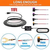 cheap Car Safety &amp; Security-Dash Cam Hardwire Kit Safe Metal Mini USB Hard Wire Kit Wide Compatibility Scratch Resistant for Navigator