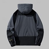 preiswerte Fleece &amp; 3 in 1 Jacken-Herren Soft Shell Jacke Wanderjacke Draussen Patchwork Windundurchlässig Wasserdicht Windbreaker-Jacke Reisen Schwarz Königsblau Himmelblau Beige Grau