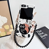 economico Cover Samsung-telefono Custodia Per Samsung Galaxy Capovolgi Z 6 Z Flip 5 Z Flip 4 Z Flip 3 Per retro con cinturino da polso Resistente agli urti Cartoni animati Gatto TPU PC