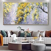 cheap Floral/Botanical Paintings-Mintura Handmade Tree Flowers Landscape Oil Paintings On Canvas Wall Art Decoration Modern Abstract Picture For Home Decor Rolled Frameless Unstretched Painting