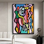 preiswerte Berühmte Meisterwerke-Ölgemälde im Picasso-Stil, handgefertigt, abstraktes Picasso-Porträtgemälde, Wandgemälde, Figurenölgemälde, handgefertigt, signiertes abstraktes Figurenölgemälde auf Leinwand für die Wanddekoration