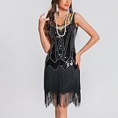 abordables Robes de Pratique-Danse latine Robe Paillettes Gland Fantaisie Femme Utilisation Entraînement Sans Manches Taille haute Polyester