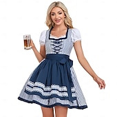 Χαμηλού Κόστους Γυναίκες-Oktoberfest Φορέματα Μπλούζα / Πουκάμισο Ντιρντλ Oktoberfest / Μπύρα Γερμανικά Μόναχο Λιβάδια Γυναικεία Πανί παραδοσιακού στυλ Πουκάμισο Φόρεμα (60εκ.)