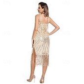 olcso Öltözetek-Retró Ordító 20-as évek 1920-as évek Flapper ruha Szerepjáték Jelmezek Felszerelések A nagy Gatsby Esküvői Vendég Flitter Rojt Női Karácsony Mindszentek napja Farsang Halloween Buli / Este Esküvői