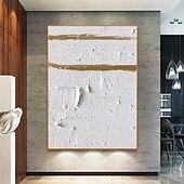 preiswerte Landschaftsgemälde-3D-Ölgemälde in Gold, handgefertigt, abstrakt, braun und weiß, Kunst-Ölgemälde auf Leinwand, handgemalt, goldweißes Gemälde, modernes Struktur-Ölgemälde, Wanddekoration für Schlafzimmer, Wohnzimmer,