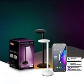 abordables Luces inteligentes-Luz Inteligente LED RGB Lámpara de Lectura Dimmable Lámpara de Mesa Luz Nocturna Controlada por Voz WIFI Inteligente Lámparas de Noche para Restaurante Dormitorio Mesita de Noche Funciona con Google