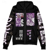cheap Cartoon &amp; Movie Character Graphic-One Piece Monkey D. Luffy Roronoa Zoro Luffy Gear 5 Hoodie Zip-Up Hoodie Anime 3D Front Pocket Graphic For Couple&#039;s Men&#039;s Women&#039;s Adults&#039; Halloween Carnival Masquerade 3D Print Party Casual Daily
