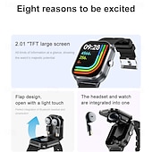 abordables Pulseras inteligentes-696 D8PRO Reloj inteligente 2.01 pulgada Pulsera inteligente Bluetooth Podómetro Recordatorio de Llamadas Seguimiento del Sueño Compatible con Android iOS Hombre Llamadas con Manos Libres