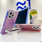 abordables Coques iPhone-téléphone Coque Pour iPhone 16 Pro Max Plus iPhone 15 14 Pro Max Plus iPhone 13 Pro Max Coque Arriere Avec Support Protecteur d&#039;objectif de caméra Antichoc Placage PC