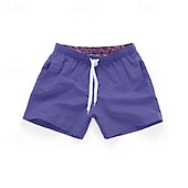 billige svømmeshorts for menn-Herre Surfeshorts Badeshorts Snorer Elastisk midje Elastisk snordesign Ensfarget Hurtigtørkende Sport Kort Daglig Ut på byen Strand Gatemote Fritid Svart Hvit Mikroelastisk