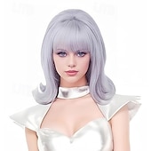levne Historické paruky-Vintage krátká vlnitá paruka s ofinou retro bouffant včelí úl paruky vhodná na kostým nebo karnevalovou párty v 60. a 70. letech paruky na Halloween