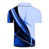 abordables Polo géométrique pour homme-Homme Géométrique Polo Chemise de golf Manche Courte Polos Chemises à Col Vêtement décontracté de travaile Vêtements de vacances Tenue formelle Vêtements de festival Boutons Impression 3D Vert Claire