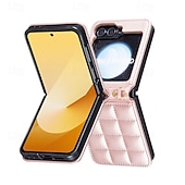 お買い得  サムスン用ケース-電話 ケース 用途 サムスンのギャラクシー Zフリップ6 Z Flip 5 Z Flip 4 Z Flip 3 バックカバー ストラップ付き 耐衝撃 レトロ風 TPU PUレザー