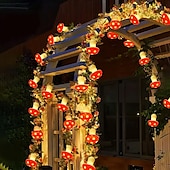 abordables Luces de cuerda solar-Luces solares de hongo para jardín, luces para decoración al aire libre, 6,5 m, 30 ledes, 7 m, 50 ledes, lindas mini luces de cadena de hongos, 8 modos, luces solares para caminos de jardín, césped,