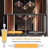 זול נורות גליל לד-נורת led r7s ניתנת לעמעום עמוק ללא הבהוב צינור זכוכית נורת זכוכית 78 מ&quot;מ בעוצמה גבוהה מנורת תירס r7s j78 להחליף אהילים אור הלוגן 220v