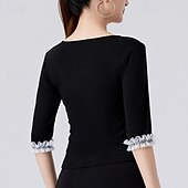 economico Top e Set-Balli latino-americani Superiore Colore Puro Con balze A fantasia Per donna Prestazioni Addestramento Mezza manica Alto Poliestere