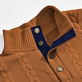 economico Felpe di base-Per uomo Felpa Nero Giallo Cachi Grigio scuro Colletto Mao Color Block Jacquard Collage Sportivo Giornaliero Per eventi Strutturato Streetwear Essenziale Informale Autunno inverno Abbigliamento Felpe