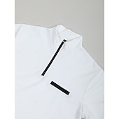 baratos Polo Clássico Masculino-Homens Camiseta Polo Moletom Esportes Roupa Diária Quarter Zip Manga Longa Moda Confortável Tecido Bolsos Zip Up Primavera &amp; Outono Normal Preto Branco Azul Marinha Laranja Camiseta Polo
