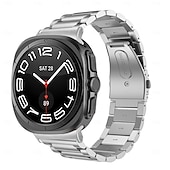 cheap Samsung Watch Bands-Watch Band for Samsung Galaxy Watch Ultra 47mm Stainless Steel Replacement  Strap Men Vintage Business Band Wristband