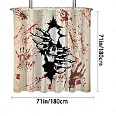 お買い得  ハロウィンバス-ハロウィンシャワーカーテン アビスゴシックローズスカルシャワーカーテン - モダンな洗濯機洗い可能な防水ポリエステル生地で浴室の装飾に - フック12個付き