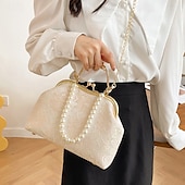 cheap Clutches &amp; Evening Bags-Women&#039;s Vintage Pearl Handle Lace Clutch - Elegant Evening Bag for Weddings and Formal Events