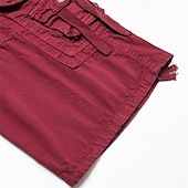 cheap Classic-Men&#039;s Cargo Shorts Shorts Capri Pants Hiking Shorts Leg Drawstring 6 Pocket Plain Comfort Outdoor Daily Going out Fashion Streetwear Wine Army Green