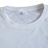 cheap Basic T shirts-Men&#039;s T Shirt Tee Waffle Knit Tee Tee Top Long Sleeve Crew Neck Spring &amp;  Fall Plain Fashion Designer Basic Vacation Street Going out Black White Royal Blue Top Tee for Men