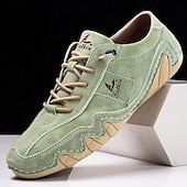 cheap Men&#039;s Sneakers-Men&#039;s Green Casual Faux Leather Sneakers with Unique Stitching and Lace-Up Design, Comfortable and Stylish for Everyday Wear