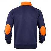 economico Felpe di base-Per uomo Felpa con zip Compatto Nero Vino Blu marino Grigio chiaro Grigio scuro Colletto Mao mezza cerniera Color Block Tasche Ufficio Sportivo Informale Streetwear Essenziale Informale Primavera