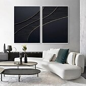 preiswerte Abstrakte Gemälde-Wabi-Sabi-Kunstwerk, handgefertigte Wandkunst, schwarzes Ölgemälde, Wandkunst, schwarz-goldene Strukturmalerei, goldene Strukturwandkunst, schwarzes abstraktes Gemälde, handgefertigtes modernes