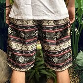 cheap Retro Vintage &amp; Ethic-Men&#039;s Geometric Pattern Swim Shorts Board Shorts Swimming Trunks Mid Waist Fashion Streetwear Designer Casual Daily Holiday Pocket Drawstring Elastic Waist Designer Clothing Apparel