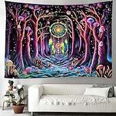 cheap Blacklight Tapestries-Blacklight Tapestry UV Reactive Glow in the Dark Glow Party Psychedelic Trippy Misty Colorful Waterfall Hanging Tapestry Wall Art Mural for Living Room Bedroom