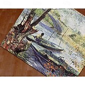 billige Jacquard vevde gobeliner-jacquardvevd billedvev gobelin aubusson veggteppet veggheng fiske om våren vevstol bomullsvev stue soveromsdekorasjon (uten pinne og dusker)
