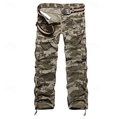 Men's Cargo Pants Tactical Pants Trousers Buttons Multi Pocket Camo Plain Wearable Outdoor Daily Camping & Hiking Fashion Classic Yellow camouflage Grass Green 18