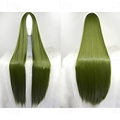 cheap Party Wigs-Black Wigs for Women The Addams Family Wig Long Black Wig Cosplay Wig Synthetic Wig Cosplay Wig Long Azure Light Brown Lake Blue Blonde Pink Synthetic Hair 34 Inch Women&#039;S Halloween Wigs