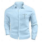 economico camicia da uomo con bottoni-Per uomo Camicia a nido d&#039;ape Camicia Estiva Camicia casual Camicia a maglia a nido d&#039;ape Bianco Verde chiaro Rosa Grigio scuro Albicocca Manica Lunga Testurizzato Moda Collo ripiegato Vacanza Ferie