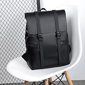 billiga Ryggsäckar-elegant svart ryggsäck i konstläder för män - snygg och slitstark laptopväska för arbete och resor