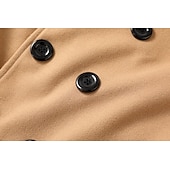billiga Trenchcoat för män-Herr Vinterkappa Peacoat Trenchcoat Utomhus Dagliga kläder Höst vinter 95% polyester 5% bomull Ytterkläder Kläder Mode Streetwear Slät Kavajslag Dubbelknäppt