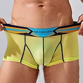 preiswerte Boxershorts für Herren-Herren 1 pc Unterwäsche Boxer Boxer-Shorts Nylon Atmungsaktiv Weich Komfortabel Farbblock Buchstabe Mittlere Hüfthöhe Schwarz Weiß